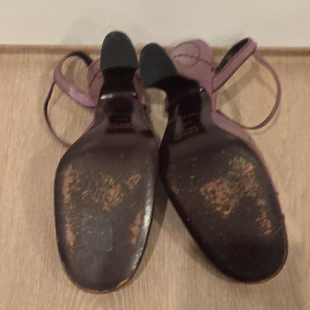 Prada Capretto Fume Petalo Decorative Stitch Mary Jane Pump Chunky Flair Heel - Picture 11 of 12